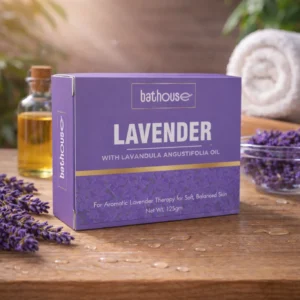 Bathouse lavender soap with lavandula angustifolia oil natural herbal skincare bar for soft glowing skin